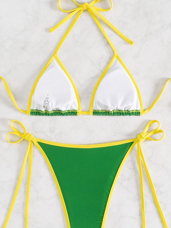 Bikini-Set für Damen in sportlichem und trendigem Design mit der brasilianischen Flagge – Echo Archiv
