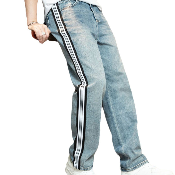 Herren Relaxed Fit Jeans mit kontrastierenden Seitenstreifen und hohem Tragekomfort Echoarchiv