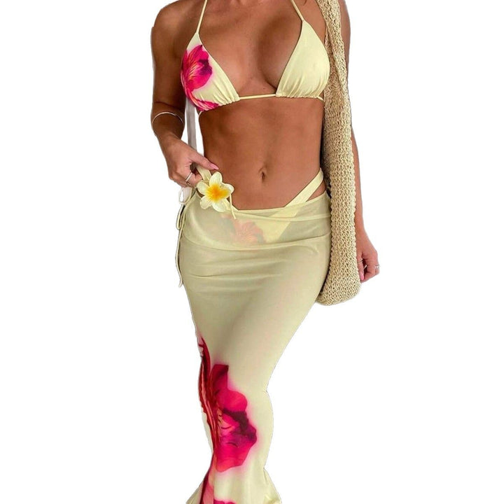 Damen Triangel-Bikini mit elegantem Wickelrock und tierischem Muster Echo Archiv
