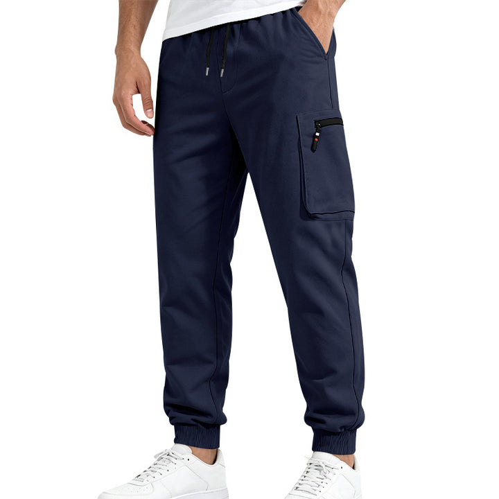 Herren Multifunktionale Slim-Jogginghose mit Cargo-Tasche, Elastischem Tunnelzug und Rippbündchen Echoarchiv