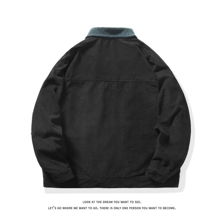 Herren nan gefütterte Cordjacke mit Kontrastkragen und Frontreißverschluss Echo Archiv