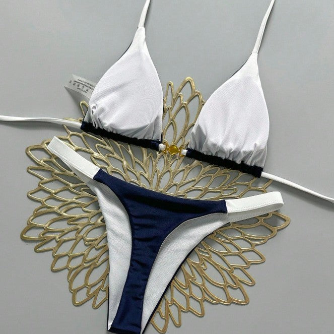Damen Triangel-Bikini mit verstellbaren Trägern und elegantem Goldakzent Echo Archiv