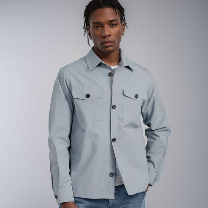 Herren lässige Utility-Jacke mit praktischen Klappentaschen und modernem Schnitt Echoarchiv