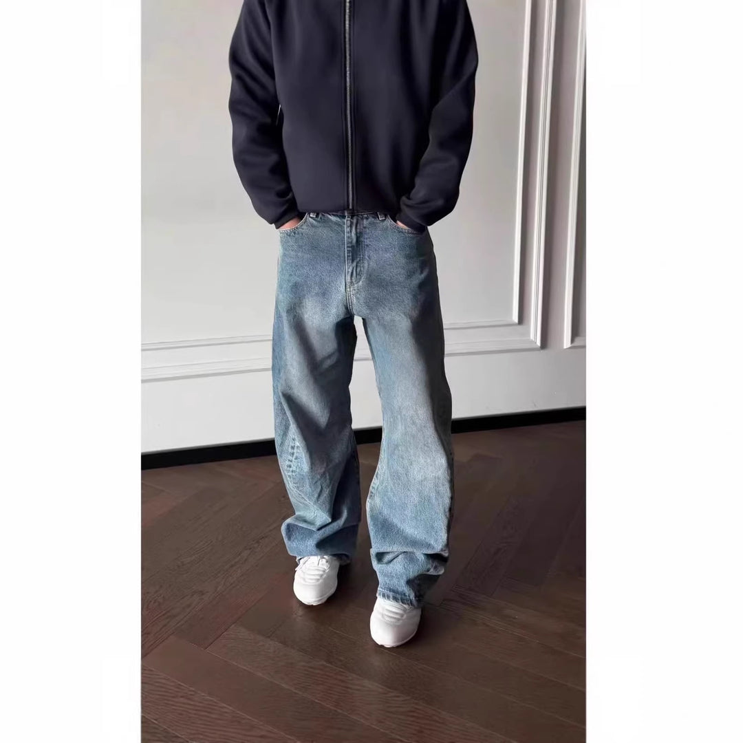 Herren Trendige Weitgeschnittene Denim-Jeans Echo Archiv
