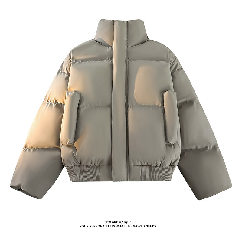 Herren Modische Steppjacke mit hohem Kragen und praktischen Taschen Echoarchiv