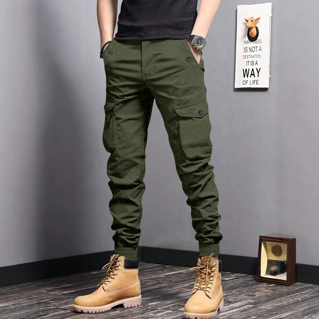 Herren Cargo-Joggerhose mit elastischem Bund, Tunnelzug und Multifunktionstaschen Echoarchiv