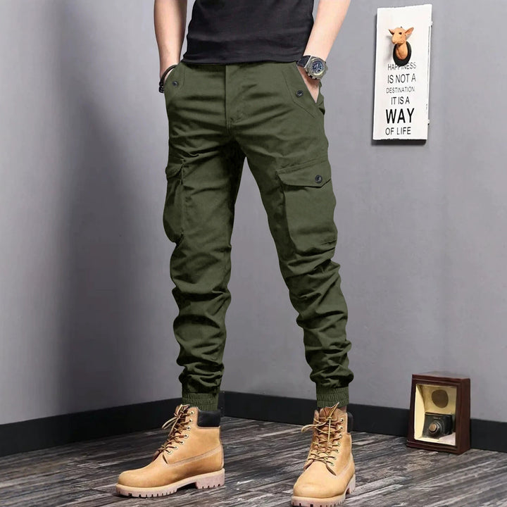 Herren Cargo-Joggerhose mit elastischem Bund, Tunnelzug und Multifunktionstaschen Echoarchiv