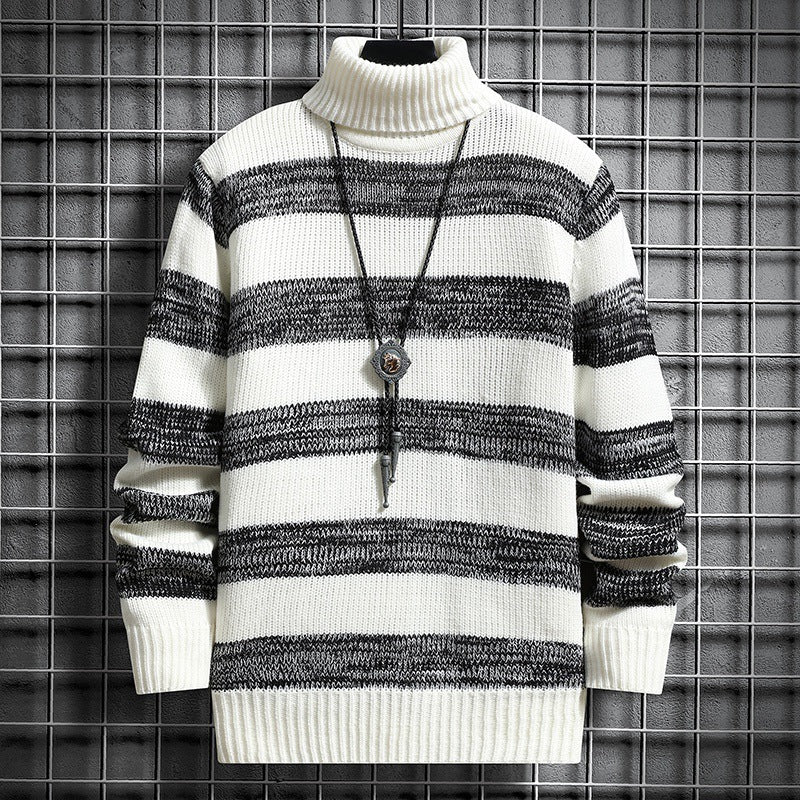 Herren hochgeschlossener gestreifter Pullover Echoarchiv