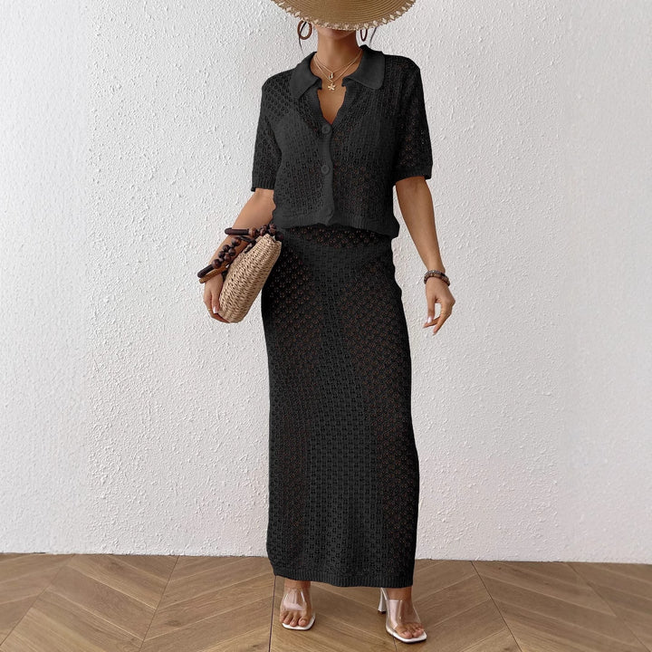 Damen lässiger Häkel-Overal mit Knopfdesign Echo Archiv