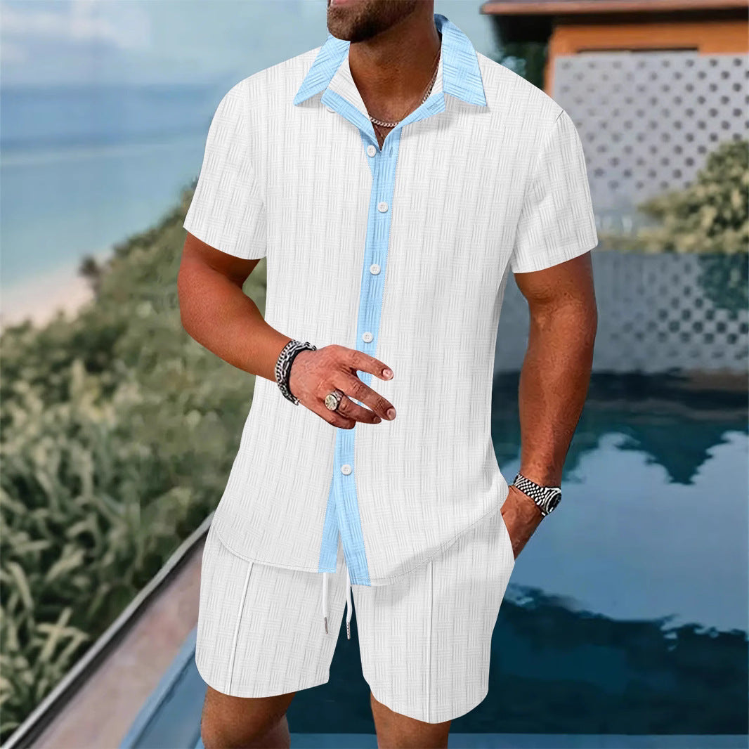 Herren Kurzärmliges Set aus atmungsaktivem Stoff mit modernem Design Echoarchiv