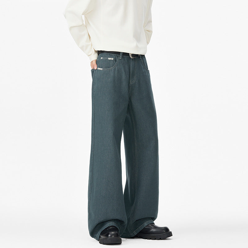 Herren Extraweite Denim-Baggyhose mit verlängertem Saum und tiefem Schritt Echo Archiv