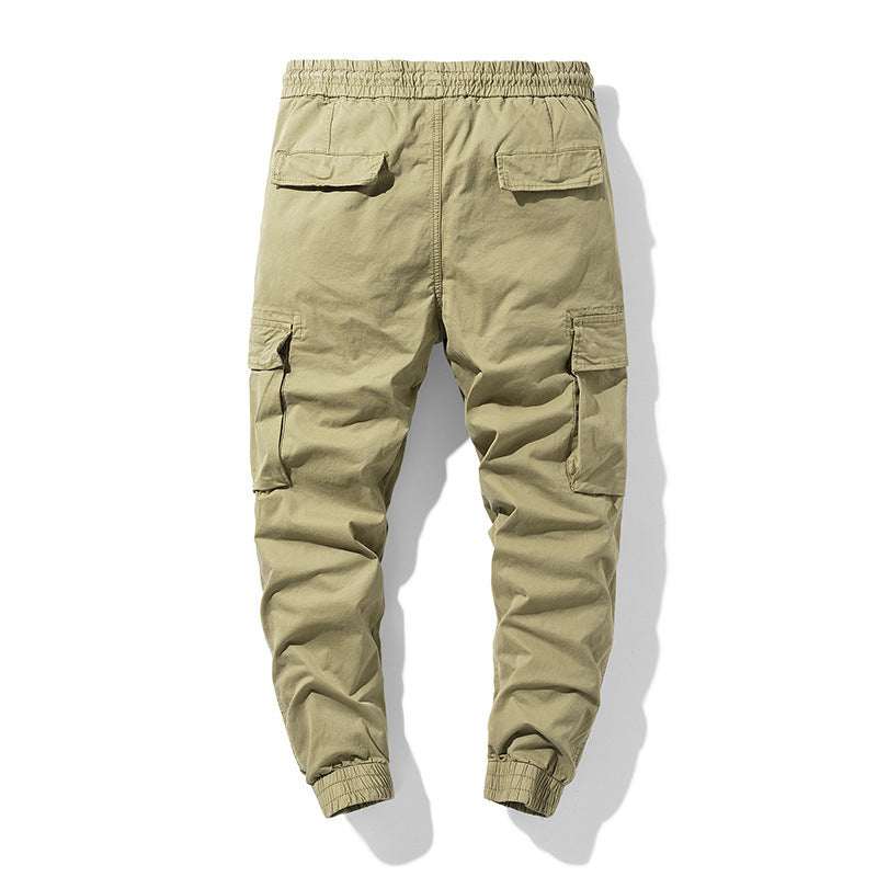Herren Stretch-Canvas Cargo-Jogger mit elastischem Bund, Multifach-Taschen und Kordelzug Echo Archiv