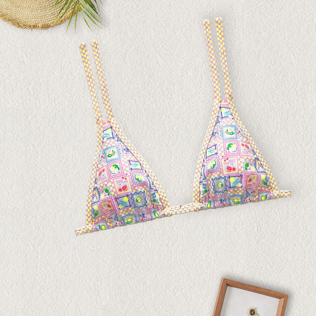 Damen Triangel-Bikini mit buntem Patchwork-Muster Echo Archiv