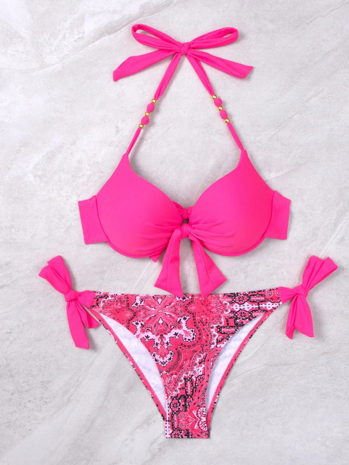 Damen Bikini-Set mit modischem Knoten und bunten Akzenten Echo Archiv