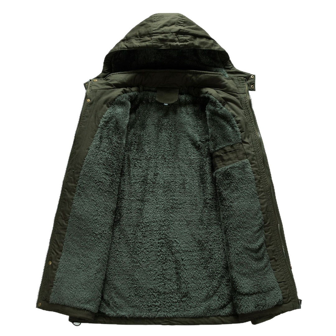 Herren Canvas-Parka mit Sherpa-Innenseite, verlängerter Schnitt und Utility-Ärmeltasche Echoarchiv