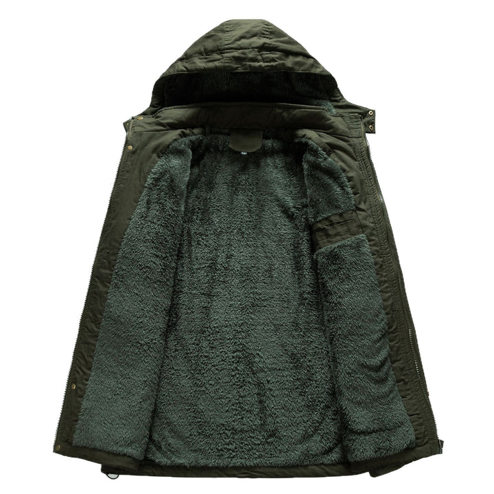 Herren Canvas-Parka mit Sherpa-Innenseite, verlängerter Schnitt und Utility-Ärmeltasche Echoarchiv