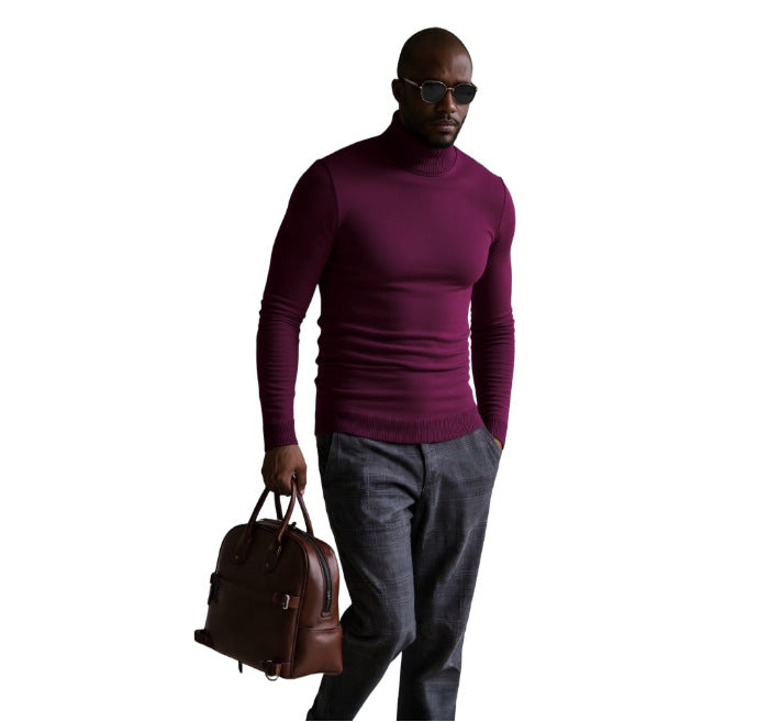Herren rollkragen pullover mit feiner Struktur Echoarchiv