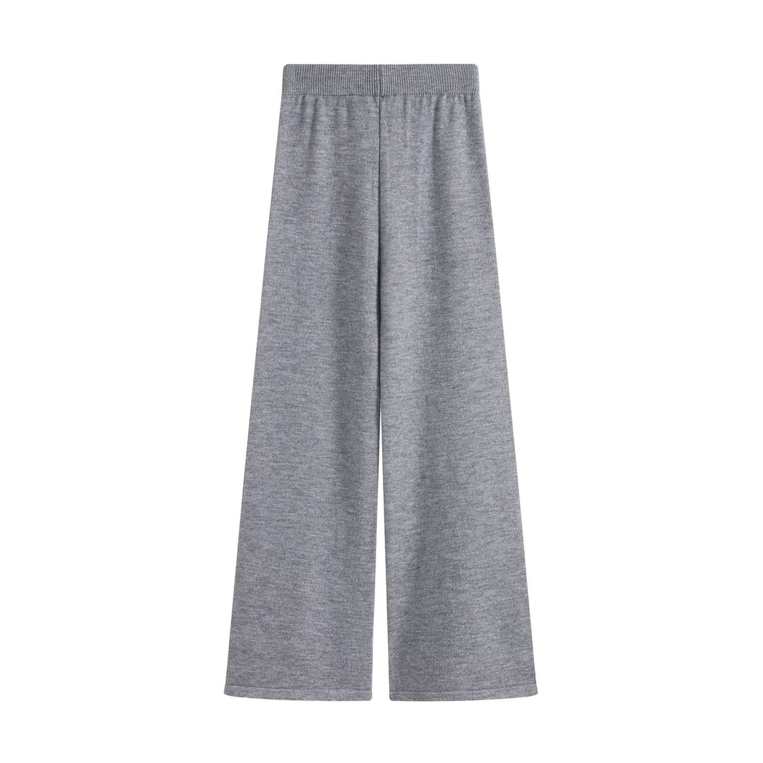 Damen Strick-Set mit V‑Ausschnitt, Taillengürtel und weiten Culotte-Hosen Echo Archiv