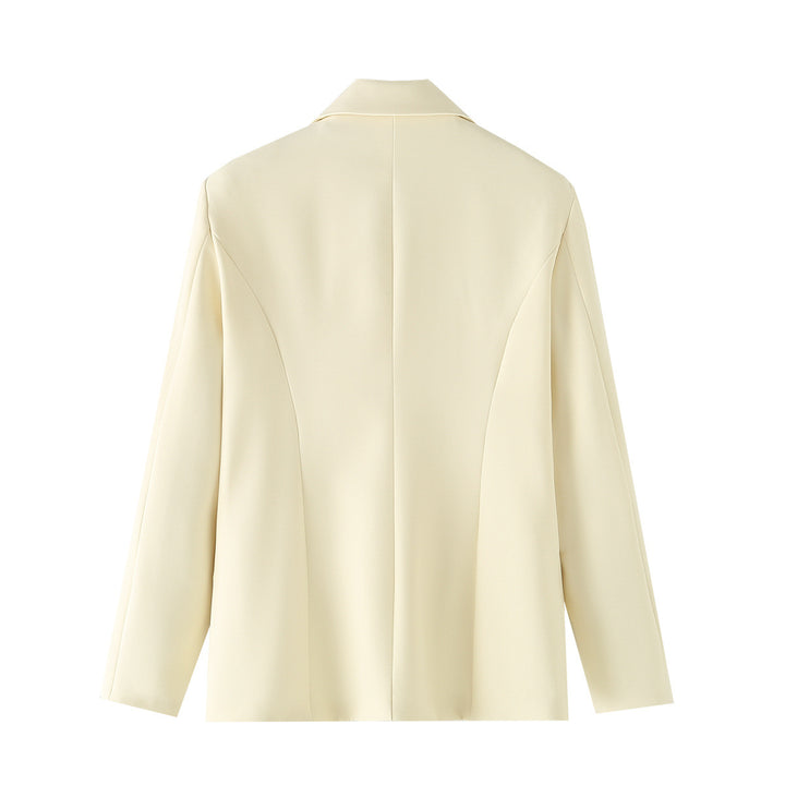Damen nan taillierter Zweiknopf-Blazer mit Zierrosen am Revers und Pattentaschen Echo Archiv
