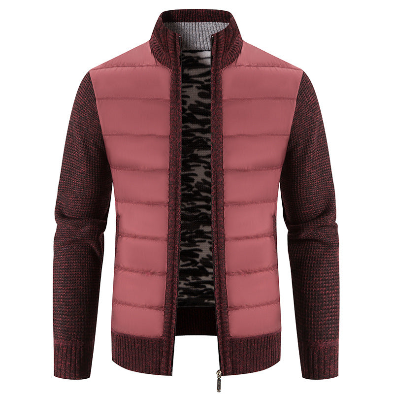 Herren nan Hybrid-Strick-Steppjacke mit wattierter Front, ergonomischen Strickärmeln und hohem Stehkragen Echo Archiv