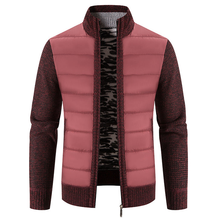 Herren nan Hybrid-Strick-Steppjacke mit wattierter Front, ergonomischen Strickärmeln und hohem Stehkragen Echo Archiv