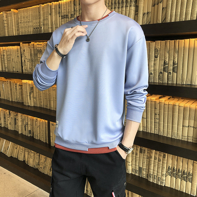 Herren lässiger Sweatshirt mit kontrastierendem Saum Echoarchiv