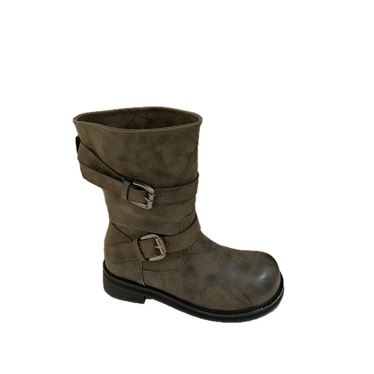 Damen Modische Stiefeletten mit Buckle-Details Echo Archiv