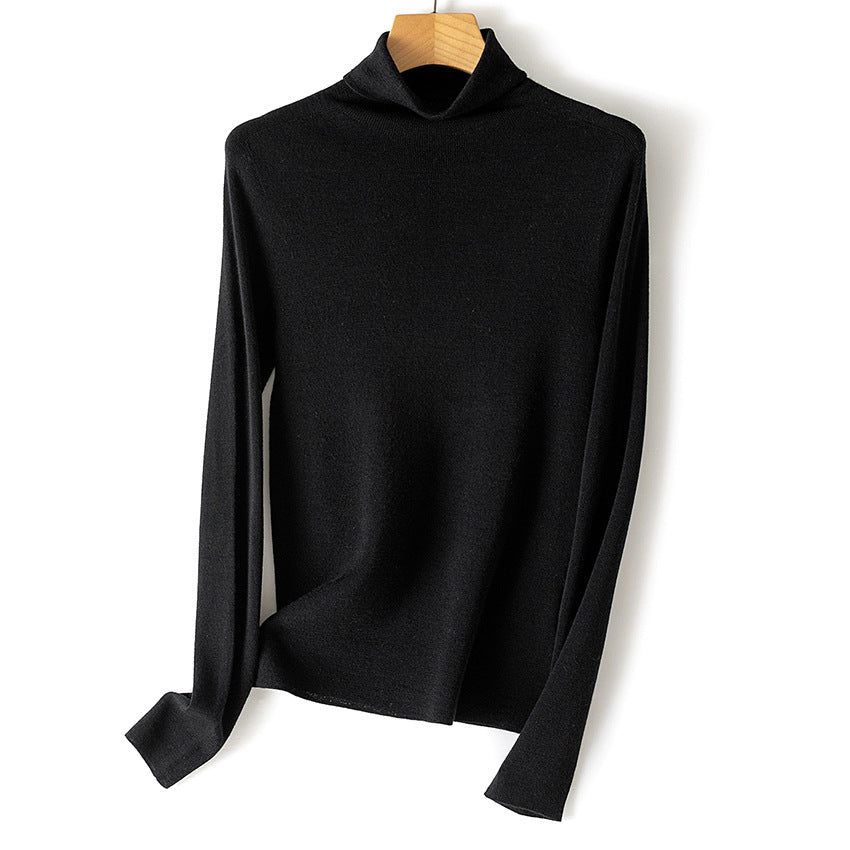 Damen Leichter Feinstrick-Rollkragenpullover mit fließender Passform Echoarchiv