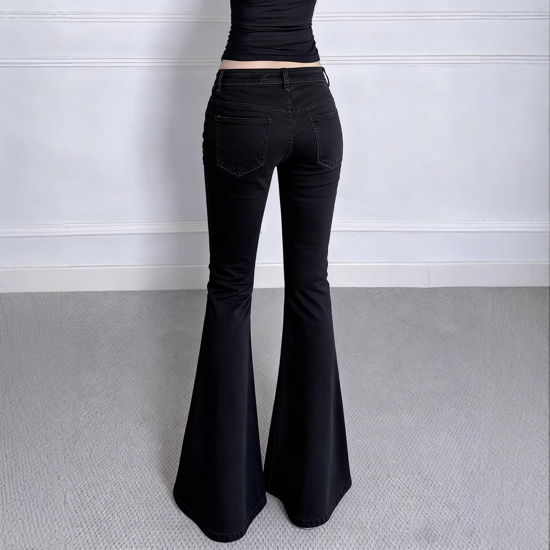 Damen High‑Waist Schlaghose mit Ziernaht und Klappentaschen Echo Archiv