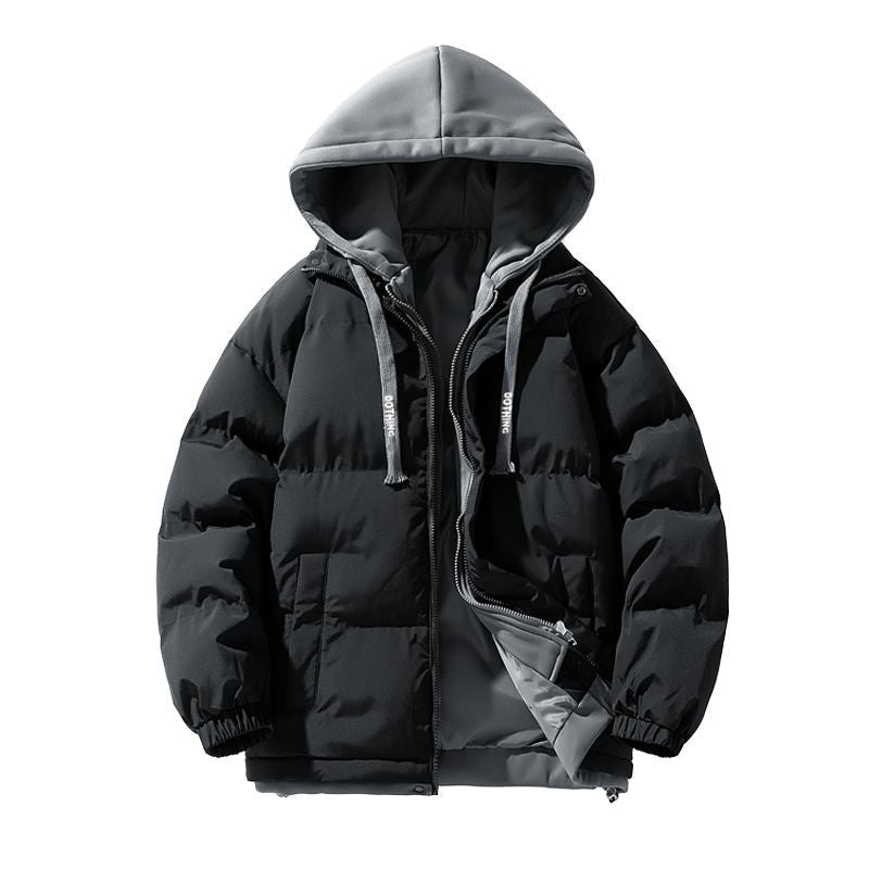 Herren isolierte Steppjacke mit verstellbarer Kapuze und elastischen Bündchen Echoarchiv