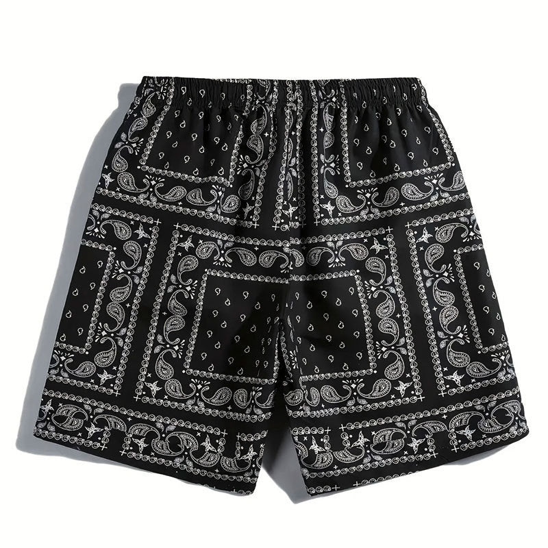 Herren Badeshorts aus atmungsaktivem Material mit modernem Paisleymuster Echoarchiv