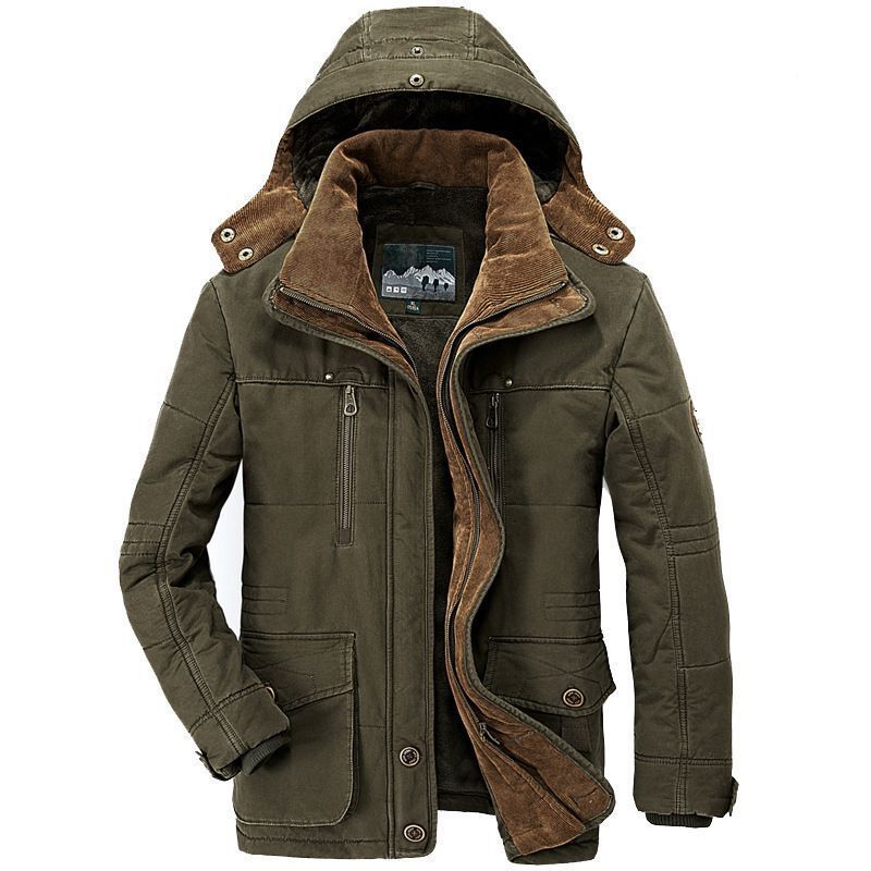 Herren Canvas-Parka mit wärmender Cord- und Teddy-Innenfütterung, Kapuze und Multifunktions-Taschen – Taviero