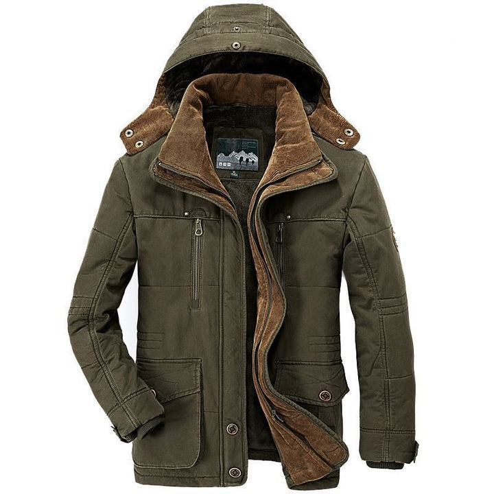 Herren Canvas-Parka mit wärmender Cord- und Teddy-Innenfütterung, Kapuze und Multifunktions-Taschen – Taviero