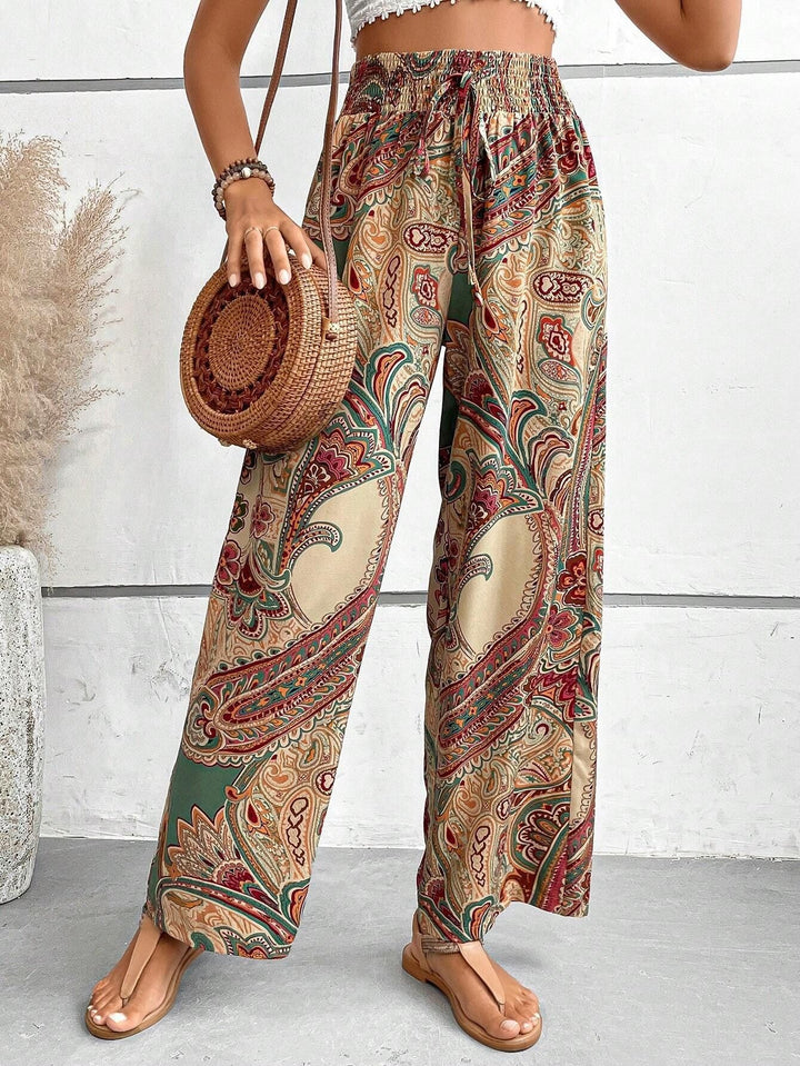 Damen lockere Palazzo-Hosen mit Paisleymuster Echo Archiv