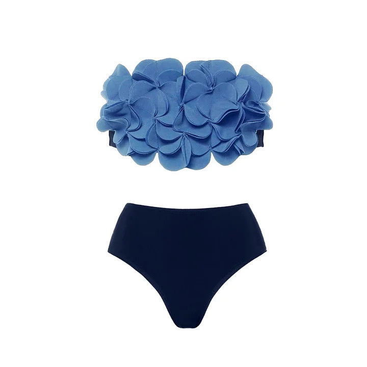 Damen Schwimmanzug mit asymmetrischem Schnitt und floralen Applikationen Echo Archiv