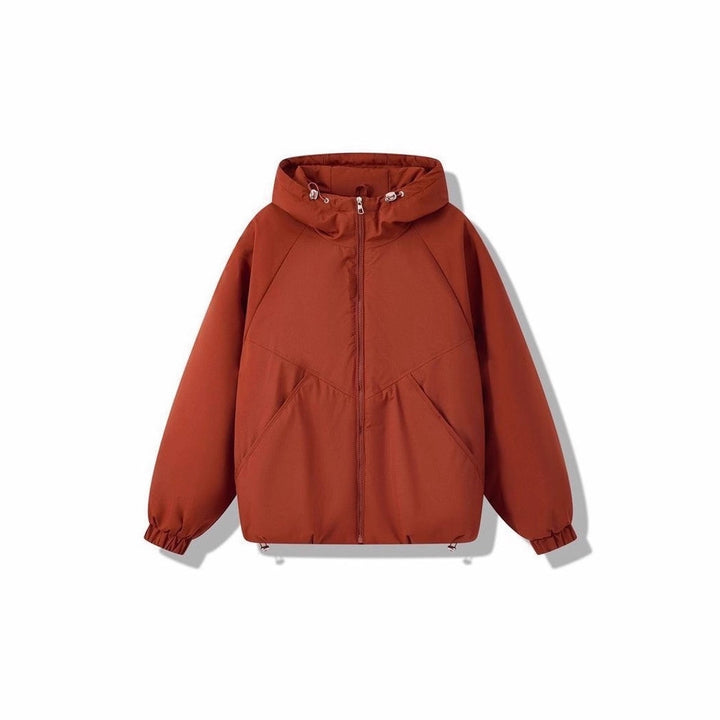 Damen Leicht wattierte Kapuzenjacke mit Raglanärmeln, elastischen Bündchen und verstellbarem Saum – Célinea