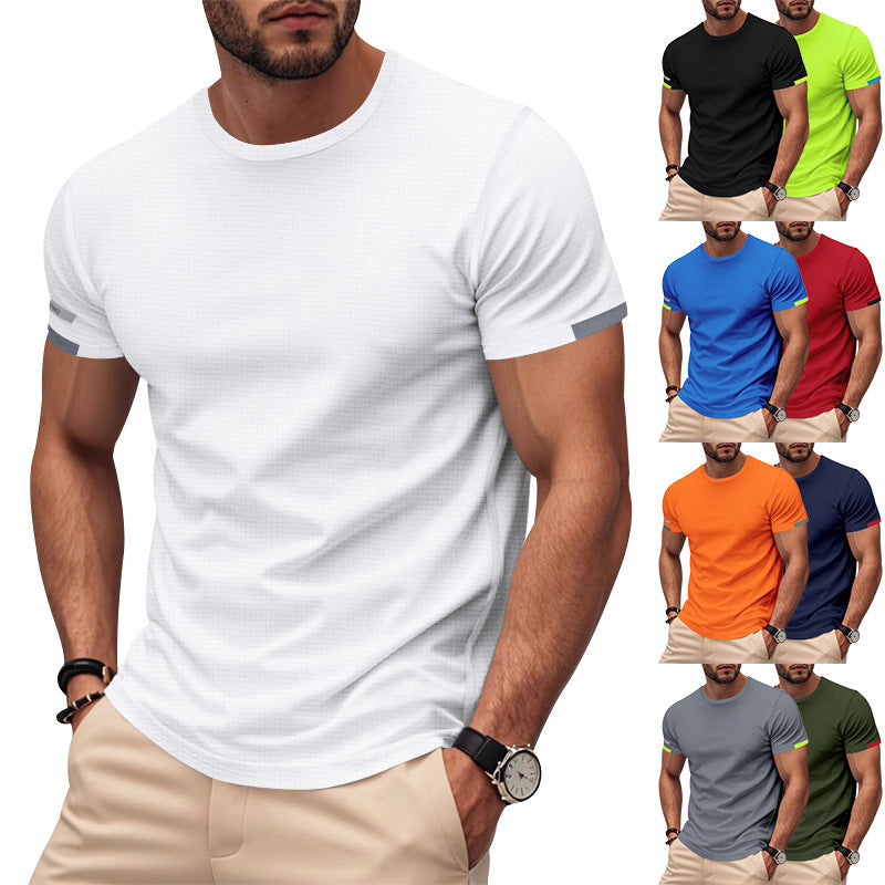 Herren nan athletisches Kurzarm Baumwolljersey T-Shirt mit Rundhalsausschnitt und reflektierenden Ärmeldetails Echo Archiv