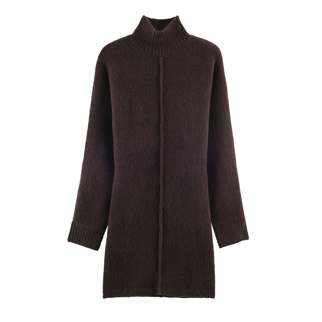 Damen Oversized Strickkleid mit Rollkragen und Ballonärmeln Echoarchiv