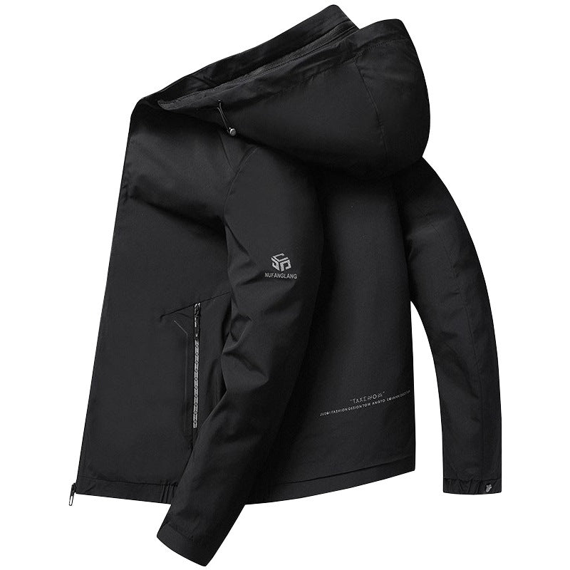 Herren Leichte Kapuzenjacke im urbanen Travel-Style mit Dreiviertelärmeln – Taviero