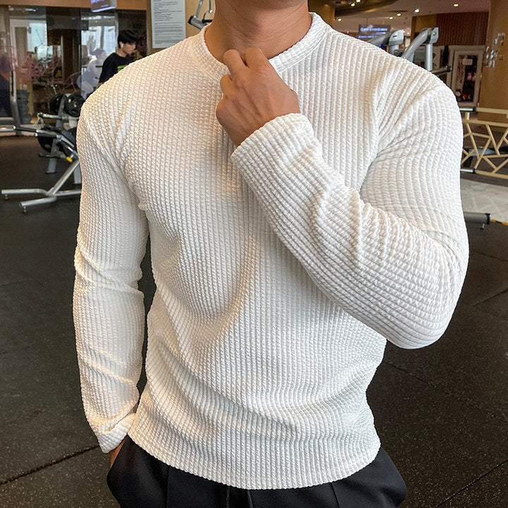 Herren Langarmshirt mit strukturiertem Design und modernem Schnitt Echoarchiv