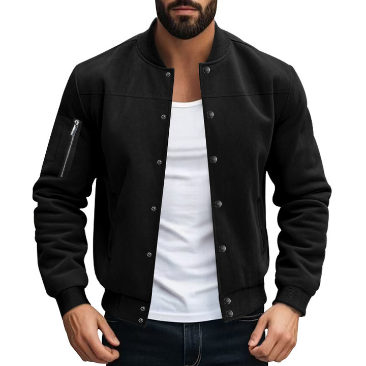 Herren lässige Bomberjacke aus weichem Mikrofaser mit praktischen Taschen und elastischen Bündchen Echoarchiv