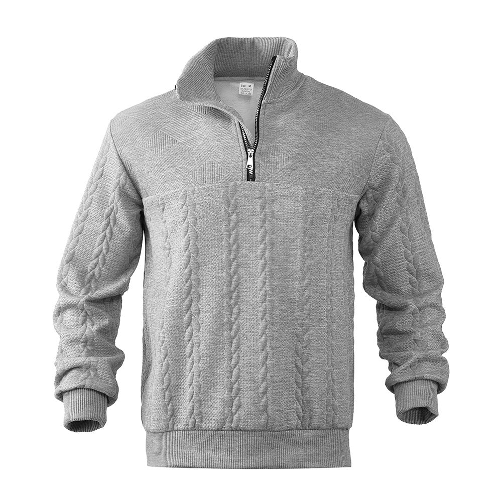 Herren Pullover mit strukturierter Optik und hohem Kragen Echoarchiv