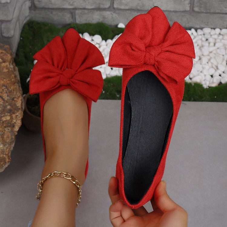Damen nan spitze Ballerina-Slipper mit dekorativer Schleife und gepolstertem Komfortfußbett Echo Archiv