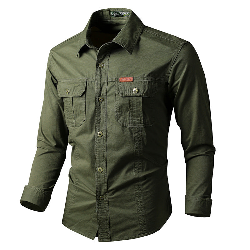 Herren nan leichte Overshirt-Jacke mit Klappbrusttaschen und klassischem Hemdkragen Echo Archiv