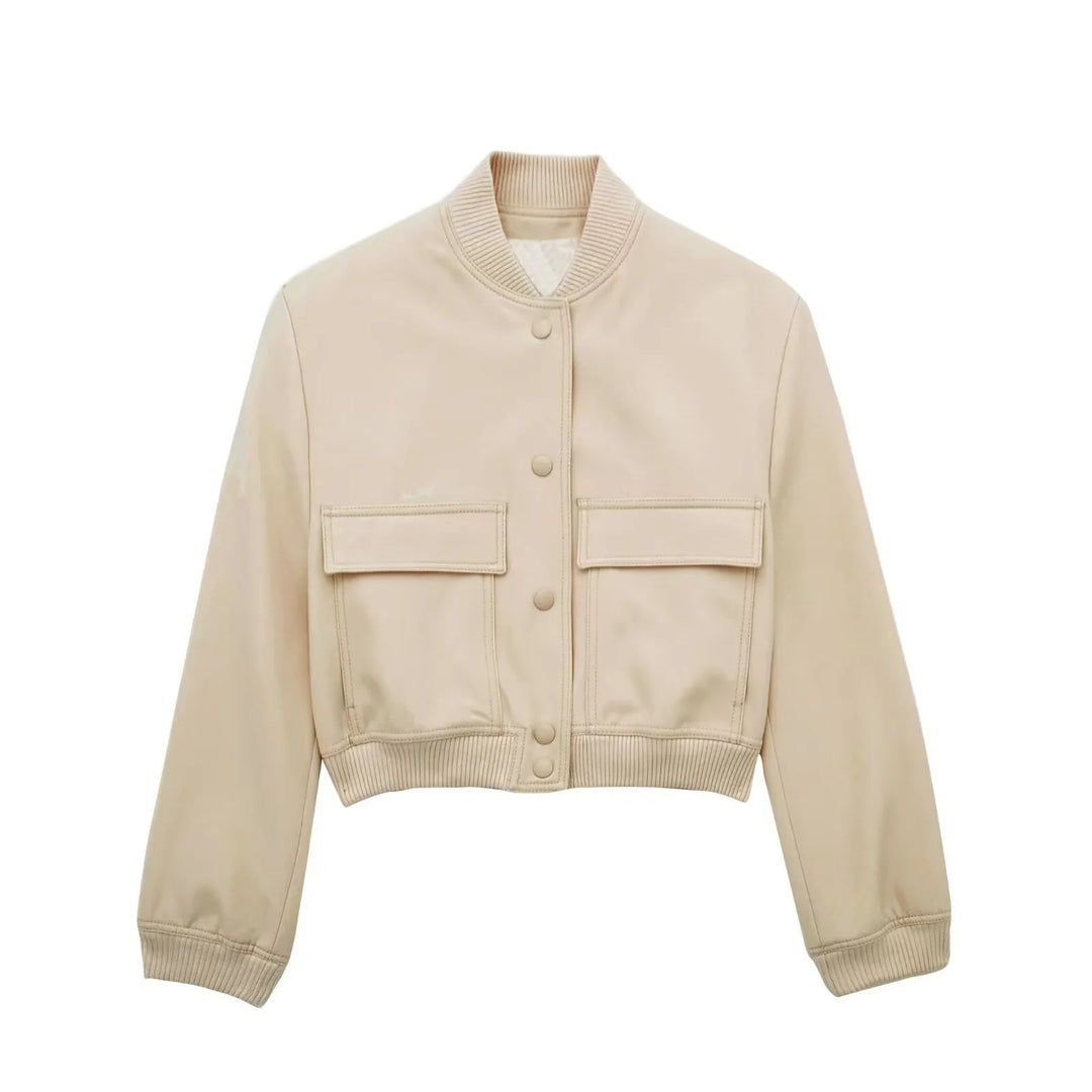 Damen Boxy-Cropped-Jacke im Worker-Look mit Pattentaschen und Rippkragen Echo Archiv