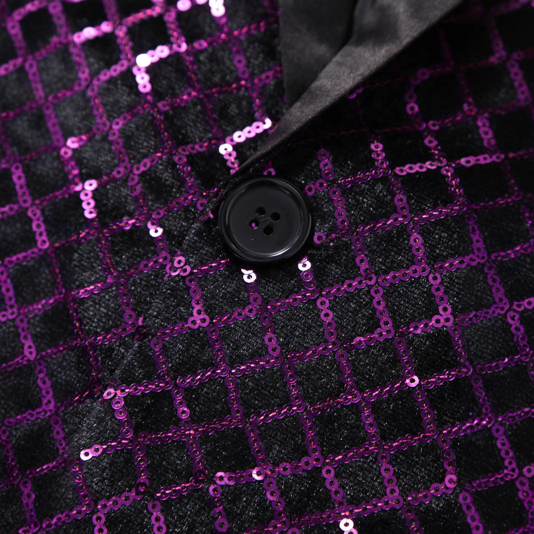 Herren schimmernder Pailletten Blazer mit modernem Design Echoarchiv