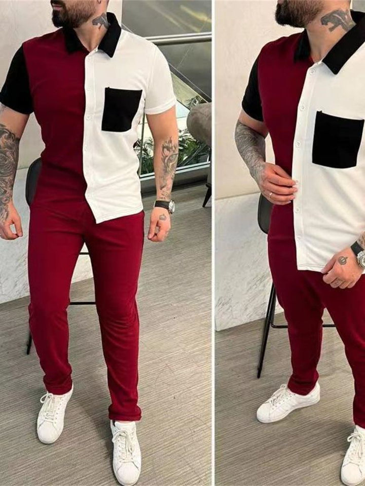 Herren Farbblock Freizeit Outfit Echoarchiv