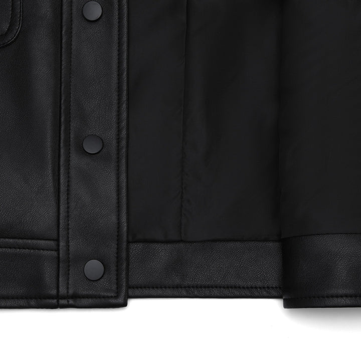 Damen Modische Kurzjacke aus Kunstleder Echo Archiv