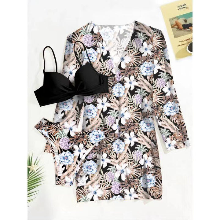 Damen Bikini-Set mit floralen Mustern und elegantem Cover-Up Echo Archiv
