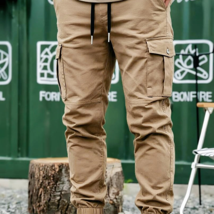 Herren Tapered Cargo-Jogginghose mit elastischem Saum, Kordelzug & Multifunktions‑Taschen Echo Archiv